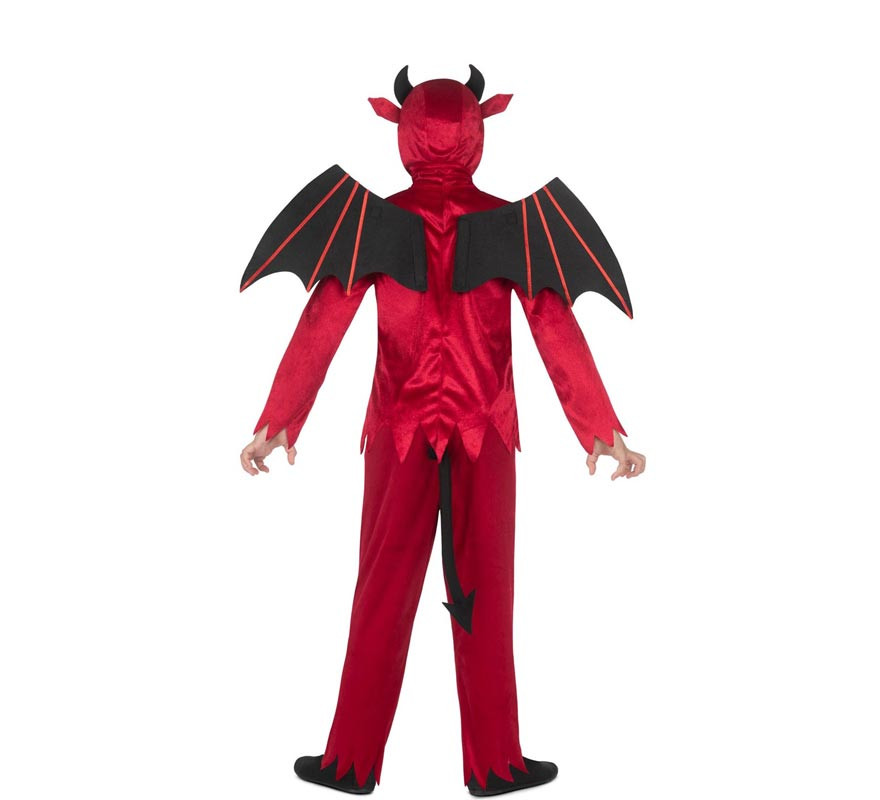 Red Devil costume with wings and tail for children-B