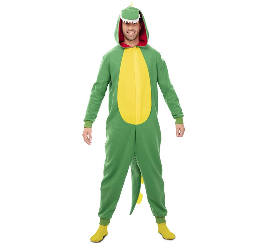 Costume de dinosaure Kugurumi vert et jaune pour adultes-B