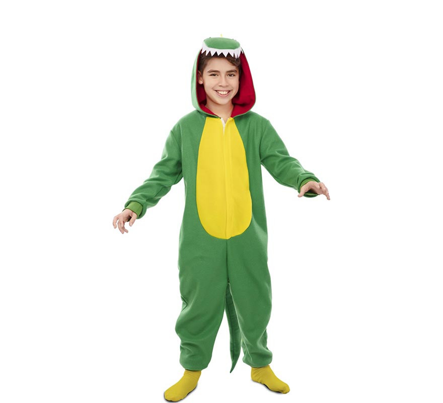 Costume de dinosaure Kugurumi vert et jaune pour enfants-B