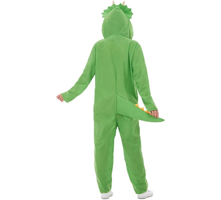 Costume da dinosauro verde per adulti-B
