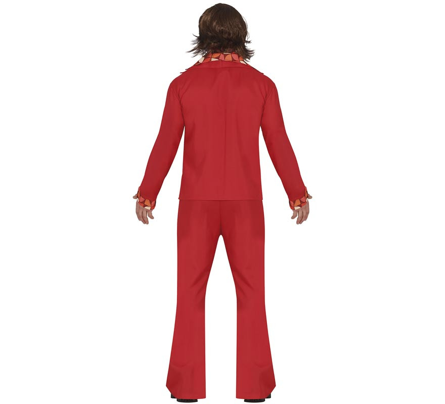 Costume da discoteca rosso anni '70 per uomo-B