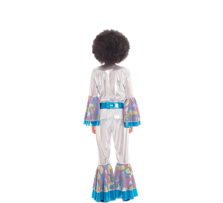 Disfraz de Disco Boy Plateado y Azul 2 piezas para niños-B