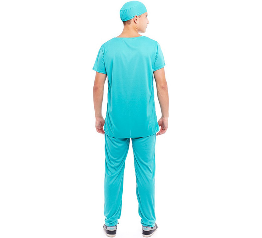 Disfraz de Doctor Cirujano azul para hombre-B