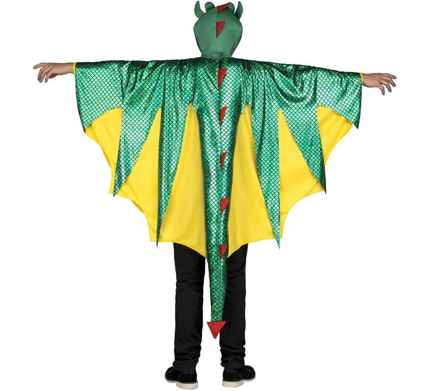 Disfraz capa de dragón verde metalizado