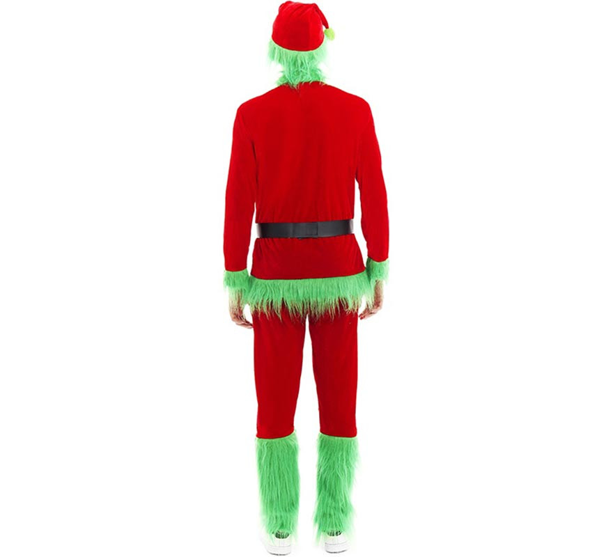 Disfraz de Duende Gruñón de Navidad verde para hombre-B