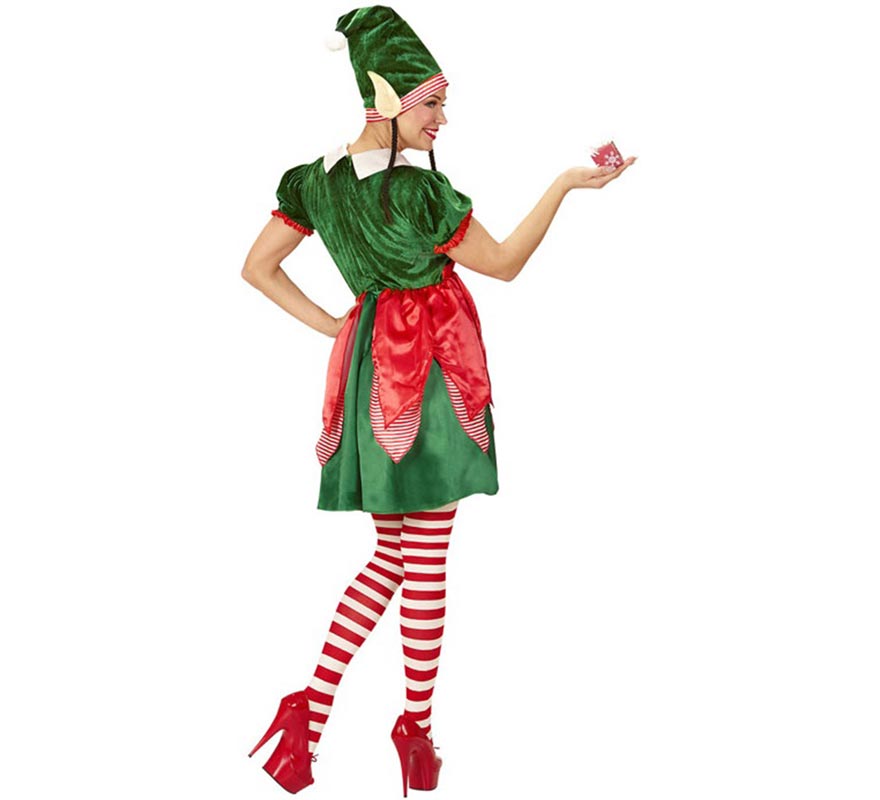 Disfraz de Elfa Ayudante de Papá Noel para mujer-B