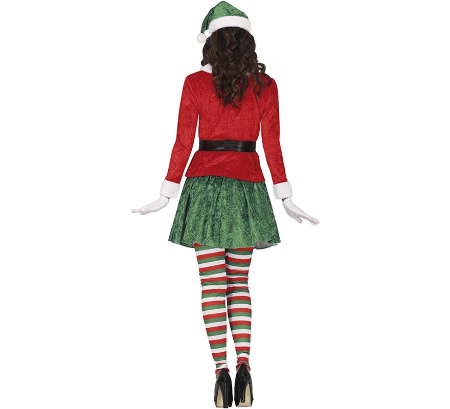 Women's Santa's Helper Elf Costume with Belt-B