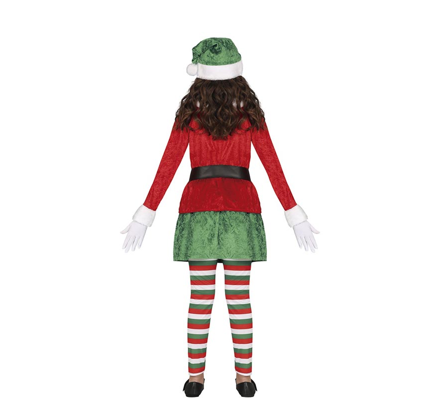 Santa's Helper Elf Costume with Hat for Girls-B