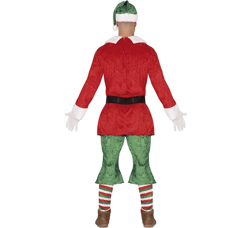 Costume da elfo aiutante di Babbo Natale con cintura per uomo-B