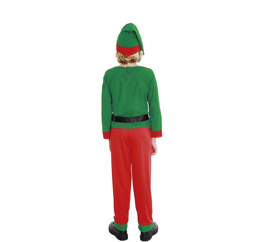 Costume Da Elfo Per Bambino 140 Cm (8-10 Anni) - Completo Aiutante Di Babbo Natale Con Casacca E Cappello