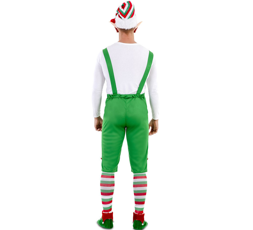 Costume da elfo verde con cappello per uomo-B