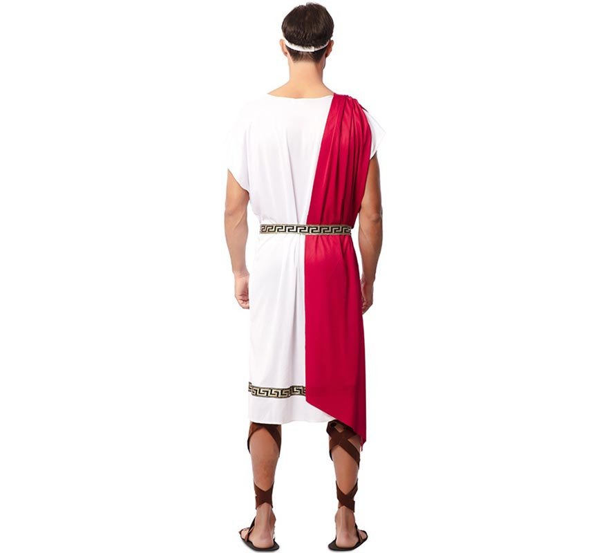 Costume da Imperatore Romano con Scialle Rosso per Uomo-B