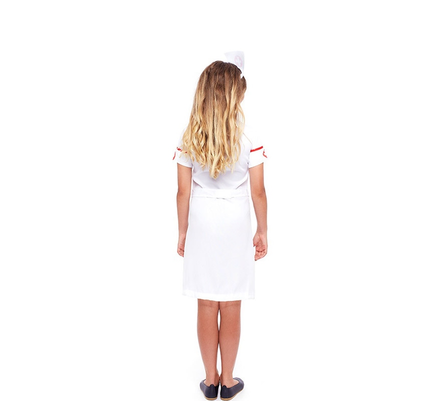 Disfraz de Enfermera en Vestido Blanco para niña-B