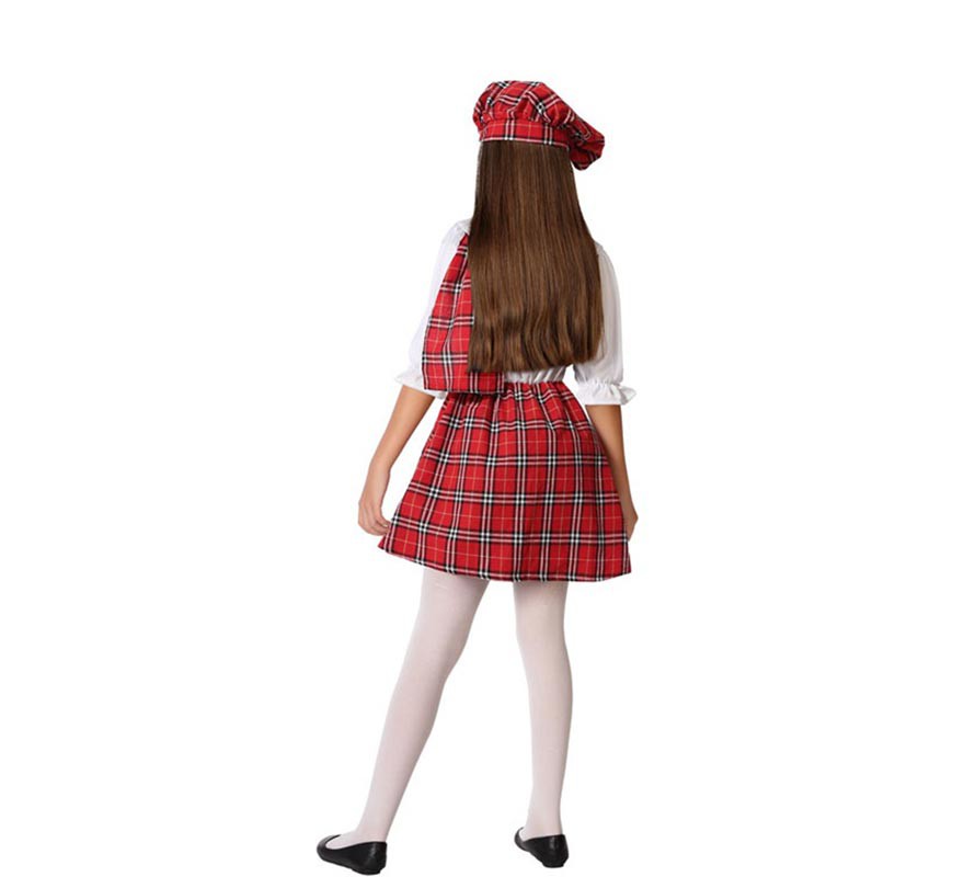 Disfraz de Escocesa Rojo y Blanco para niña-B