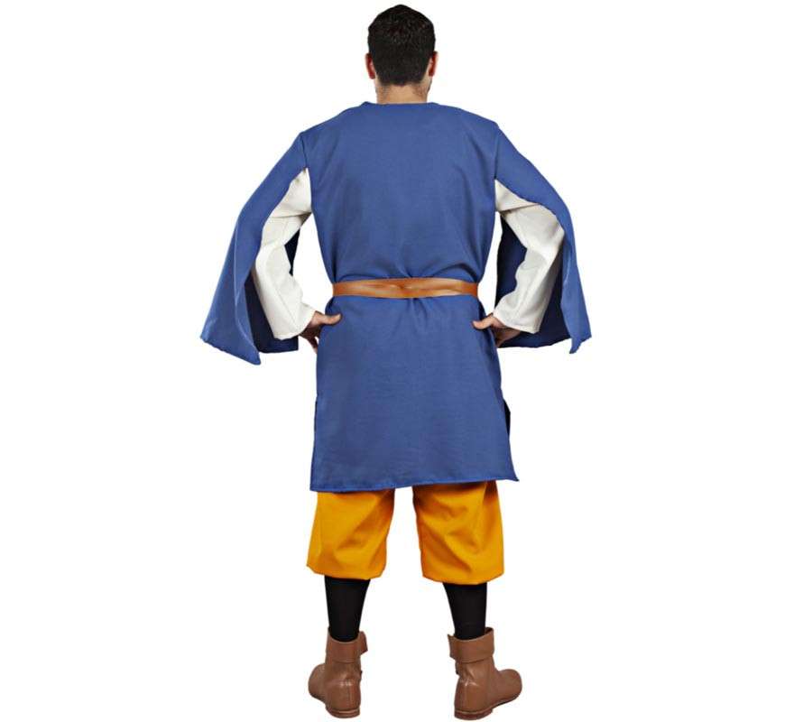 Costume da scudiero reale blu e arancione per uomo-B