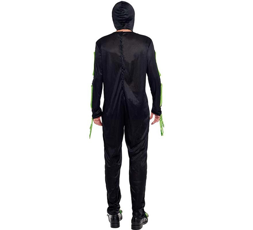 Costume da scheletro completo verde per uomo-B