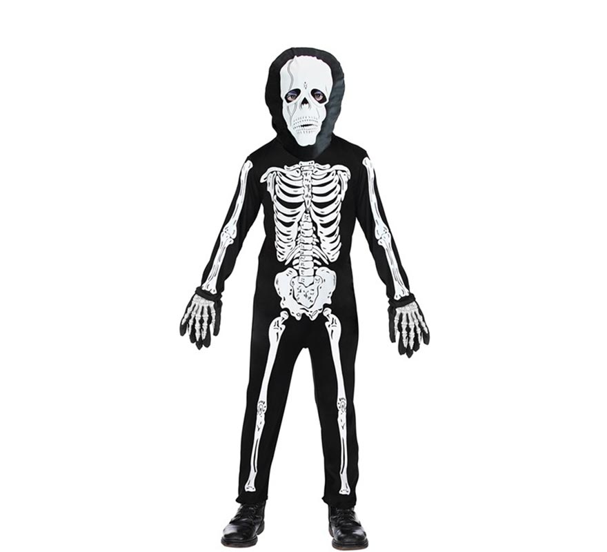 Skeleton Costume with Mask for Boys-B