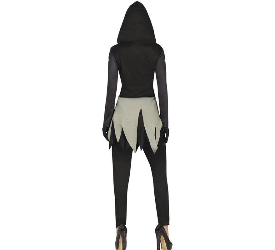 Costume de squelette porté avec jupe pour femme-B