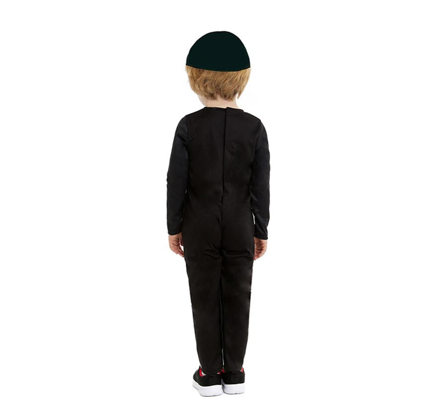 Black and green gaming skeleton costume for babies and children-B