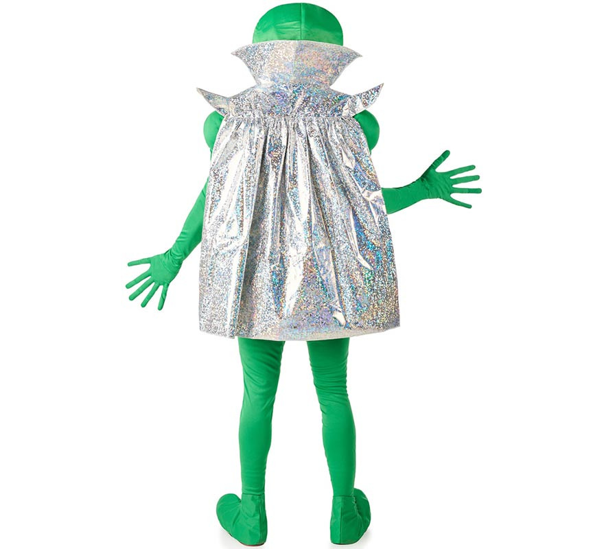 Disfraz de Alien Verde con capa para adolescentes