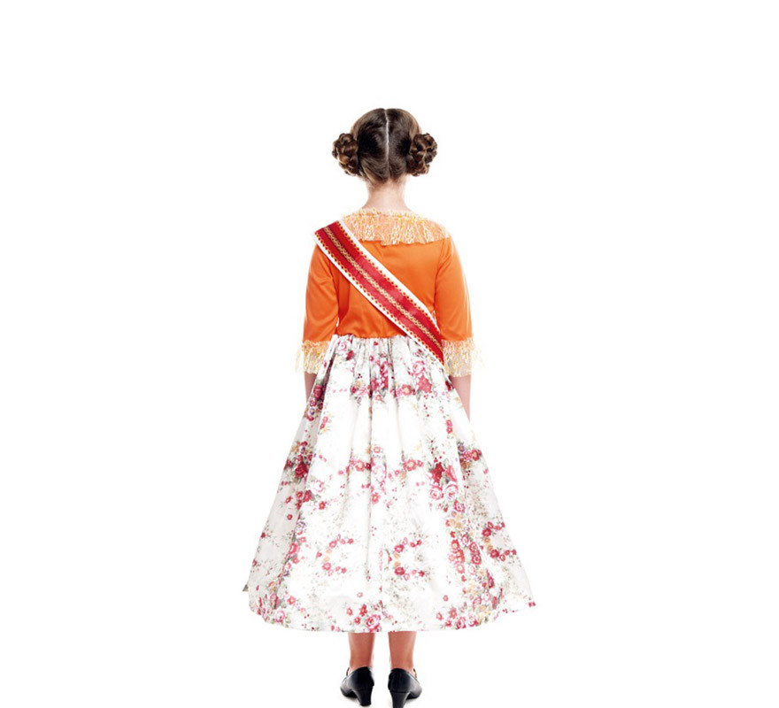Costume stampato arancione Fallera per bambina-B