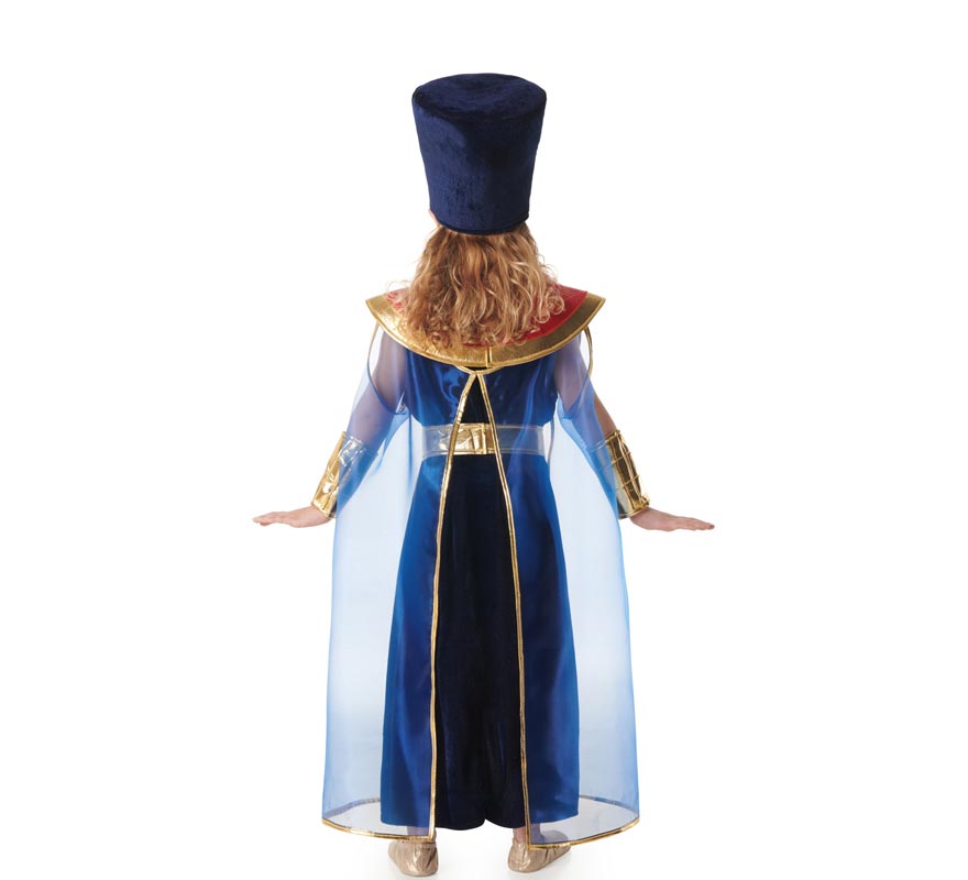 Fato de faraó egípcio azul para meninas-B Fato de faraó egípcio azul para meninas-B