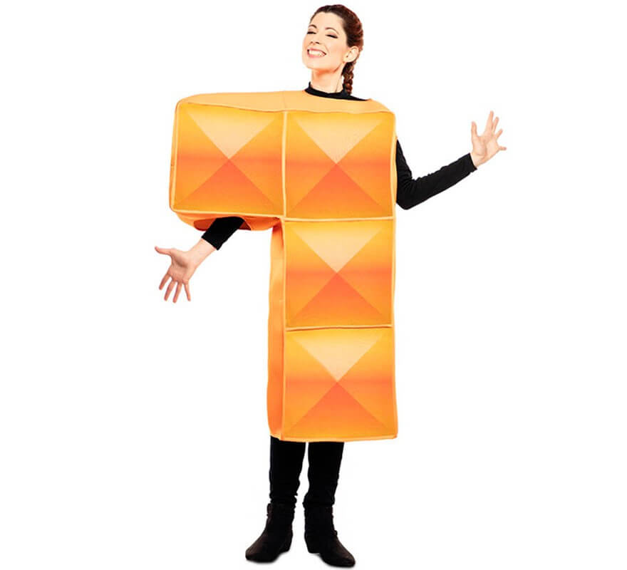 Fato de Tetris laranja para adulto-B