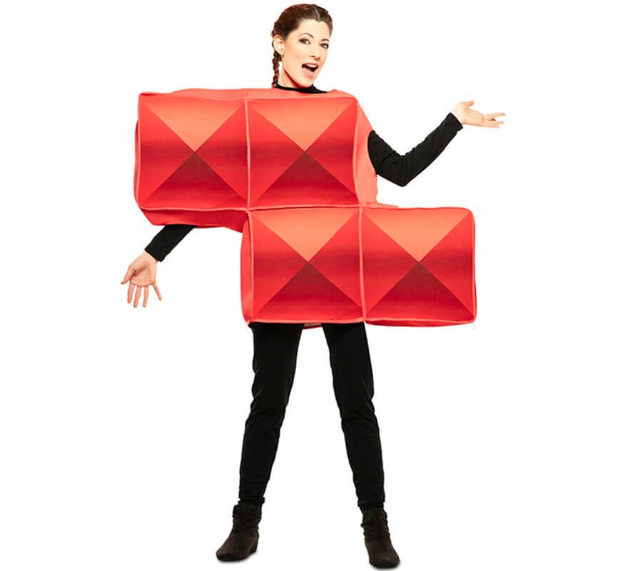 Fato de Tetris vermelho para adulto-B