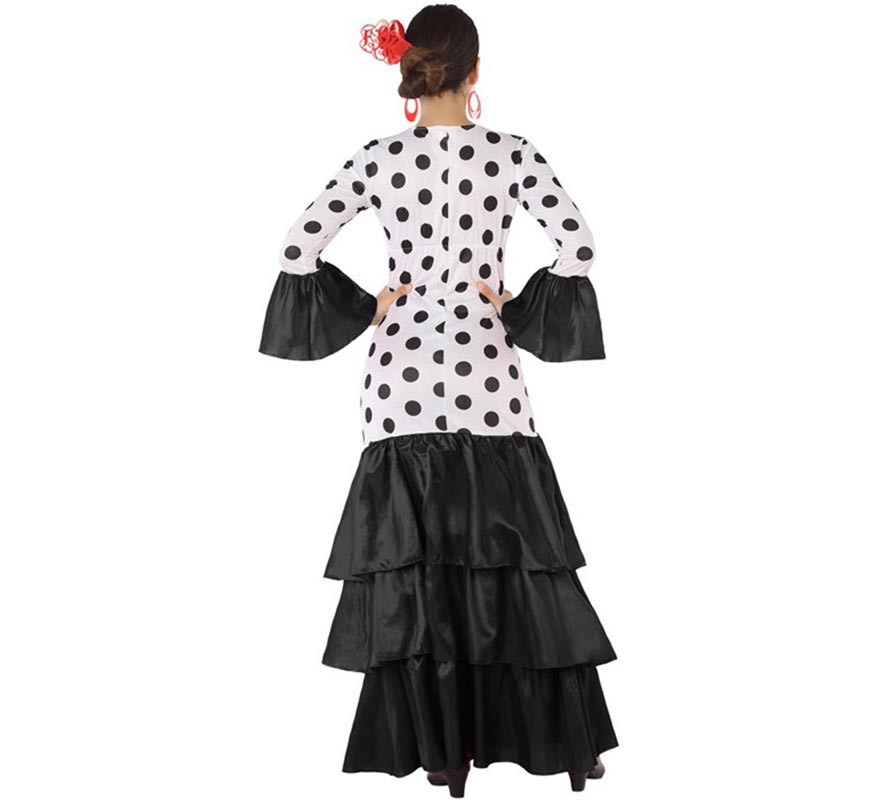 Disfraz de Flamenca o Sevillana blanco y negro para mujer-B