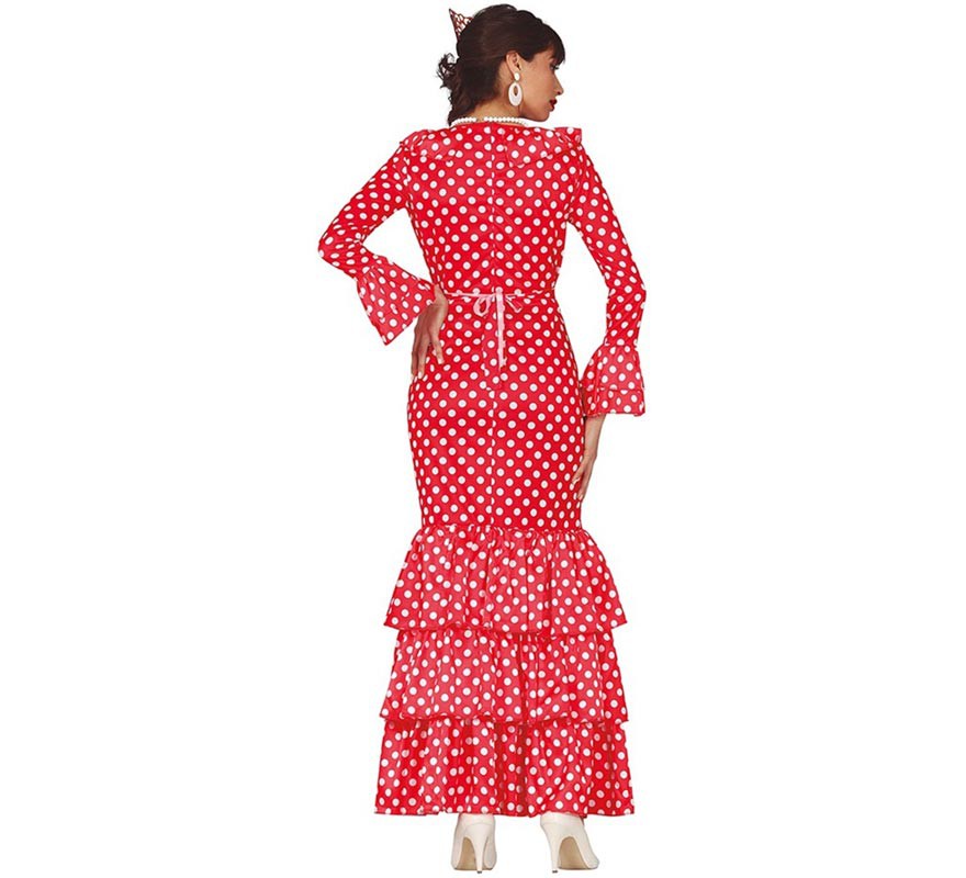 atractivo Calma Prisionero de guerra Disfraz de Flamenca Rojo con Lunares para mujer