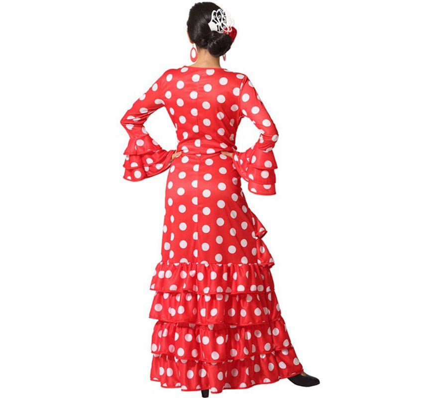 itálico Perdóneme Melancolía Disfraz de Flamenca Rojo con Puntos Grandes para mujer