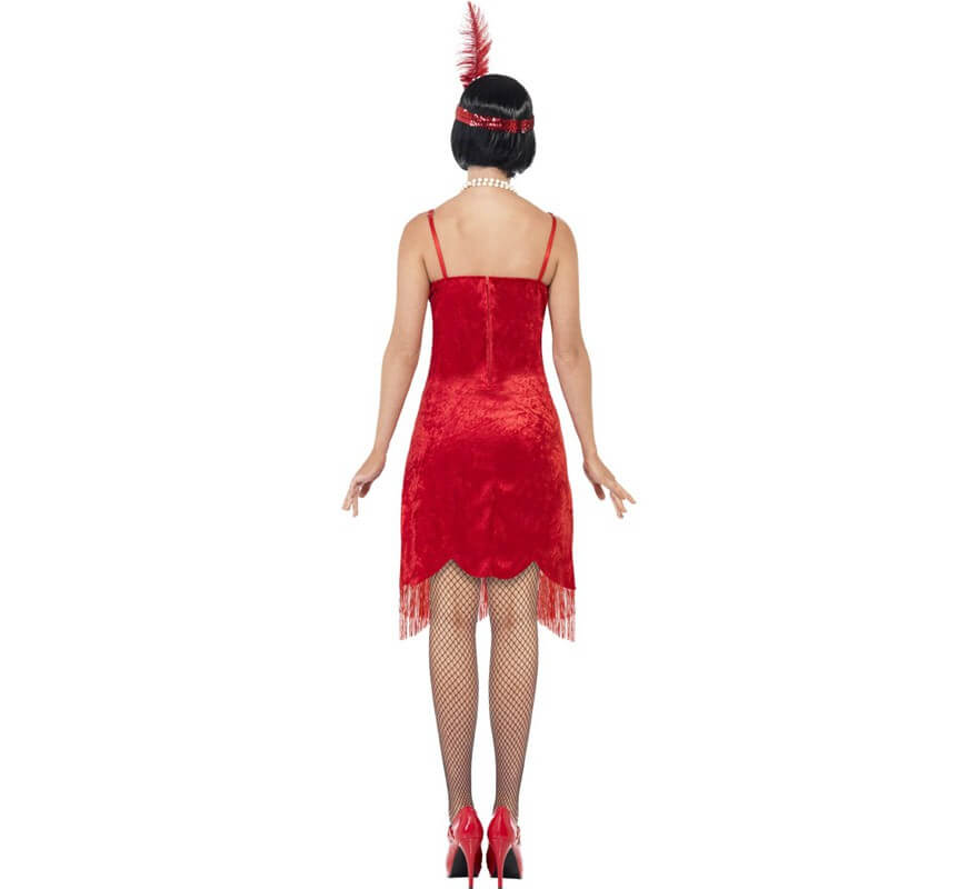 Disfraz de Flapper Locos años 20 Rojo para Mujer-B