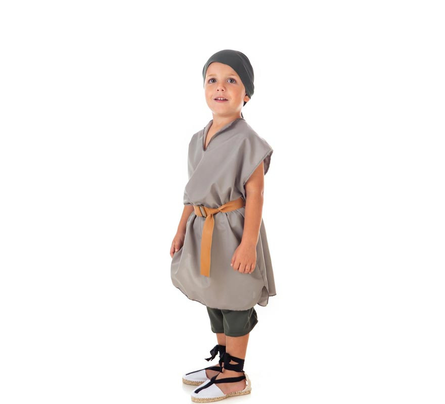 Disfraz de Frutero Medieval gris con pañuelo para niño-B