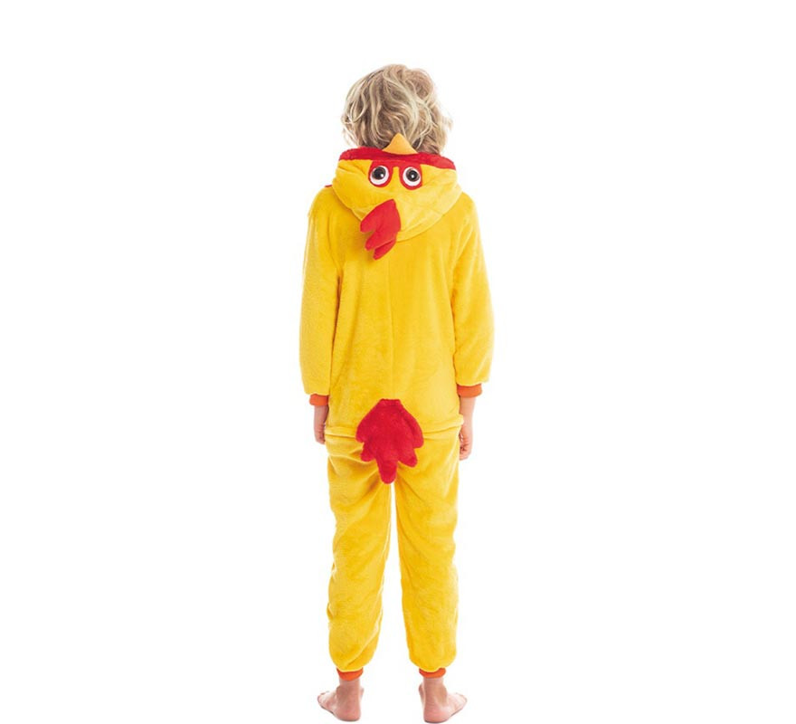 Gelbes und rotes Hahnkostüm für einen Jungen-B