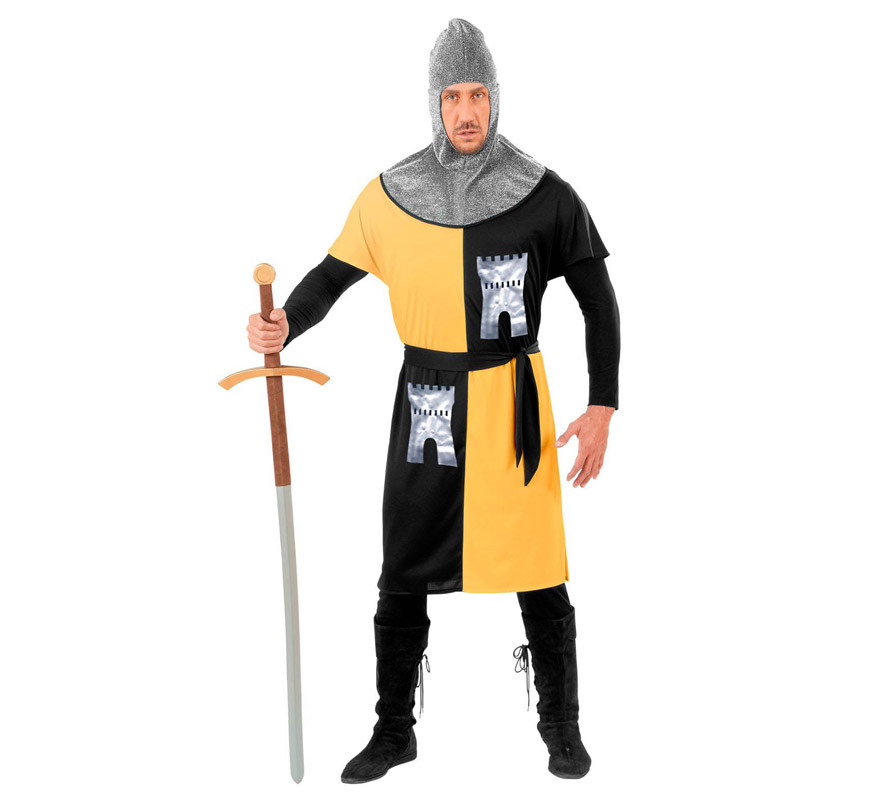 Costume da guerriero medievale giallo da uomo-B