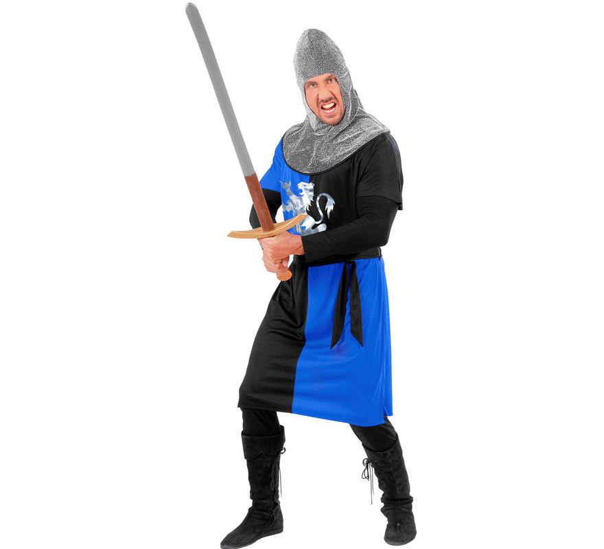 Disfraz de Guerrero Medieval Azul para hombre-B