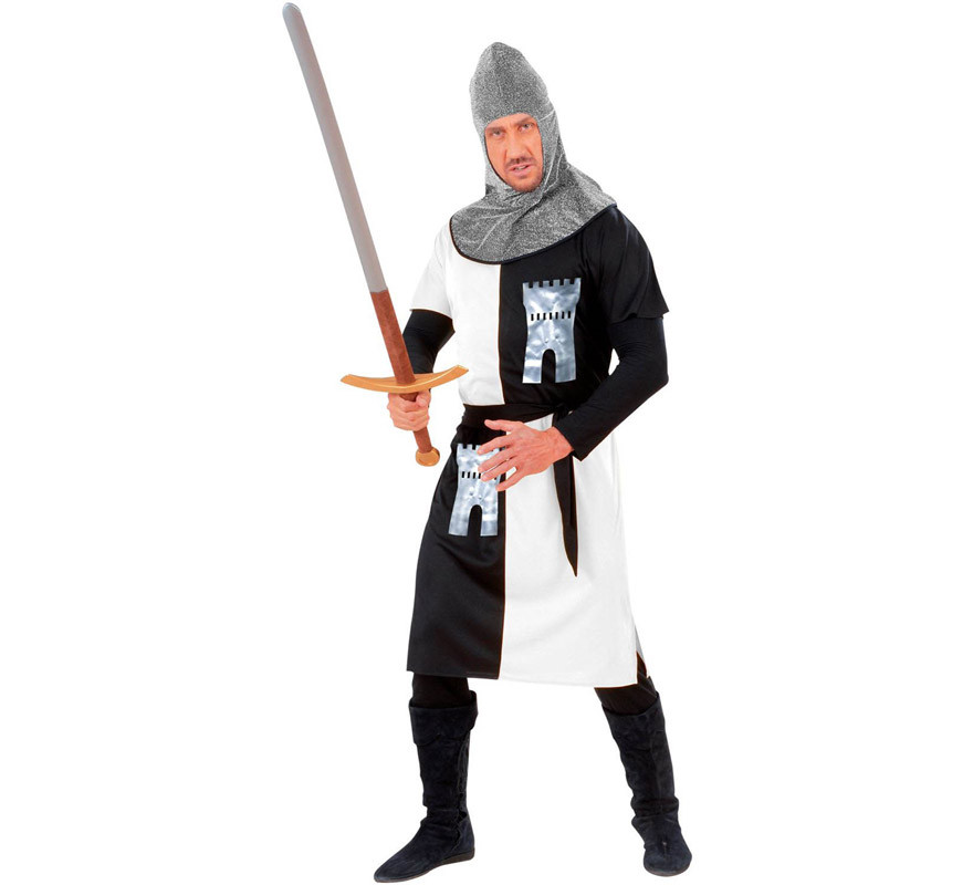 Fato de guerreiro medieval branco para homem-B