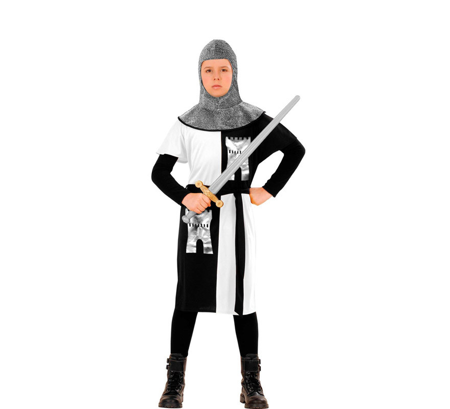 Costume da guerriero medievale bianco per bambino-B