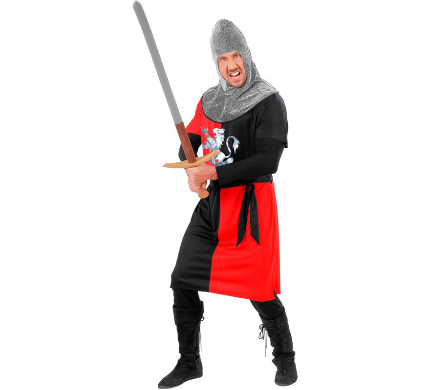 Fato de guerreiro medieval vermelho para homem-B