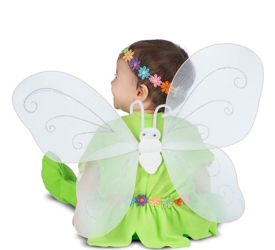 Baby Floral Fairy Costume with Wings and Headpiece-B