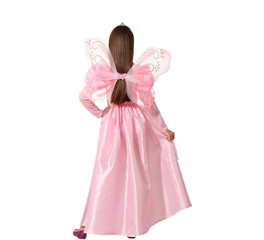costume rose Fée avec la baguette pour les filles-B