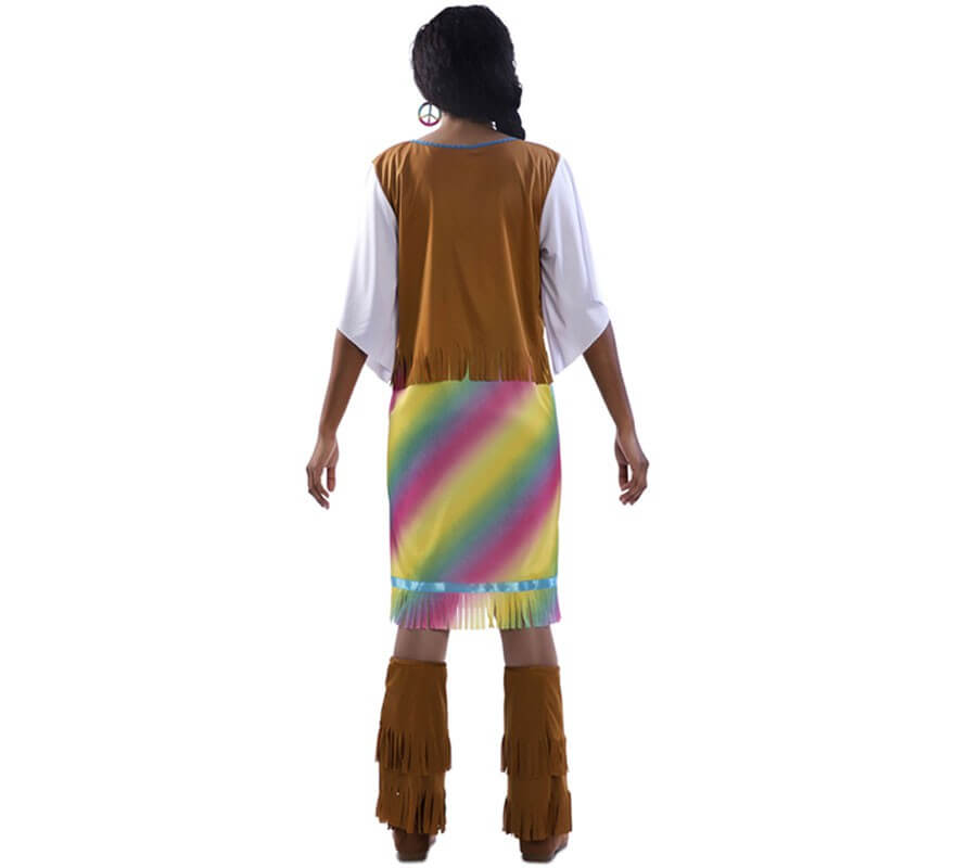 Hippie Regenbogen Kostüm für Damen-B