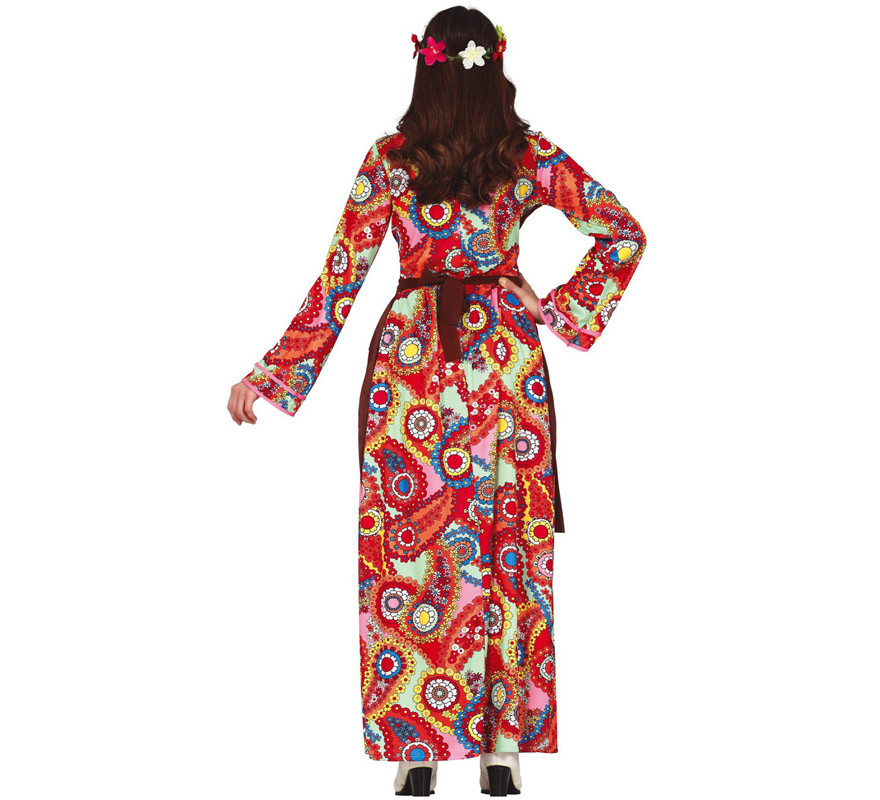 Hippie Kostüm mit langem Kleid für Damen-B