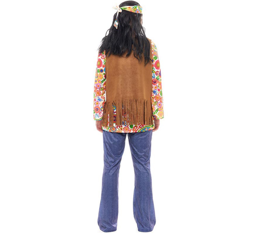 Disfraz de Hippie Flores con chaleco para hombre-B