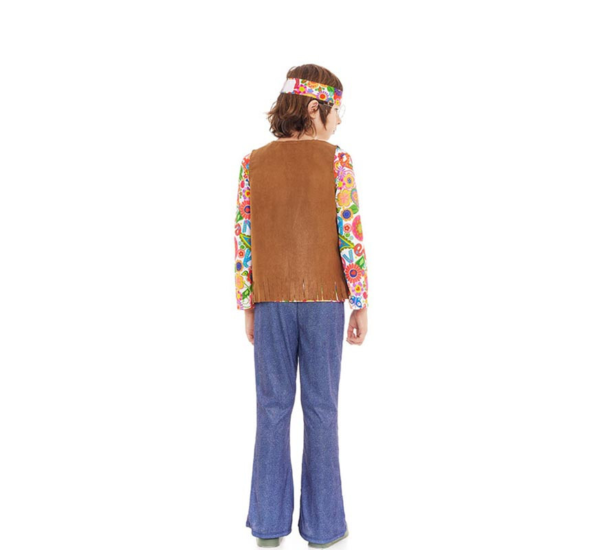 Disfraz de Hippie Flores con chaleco para niño-B