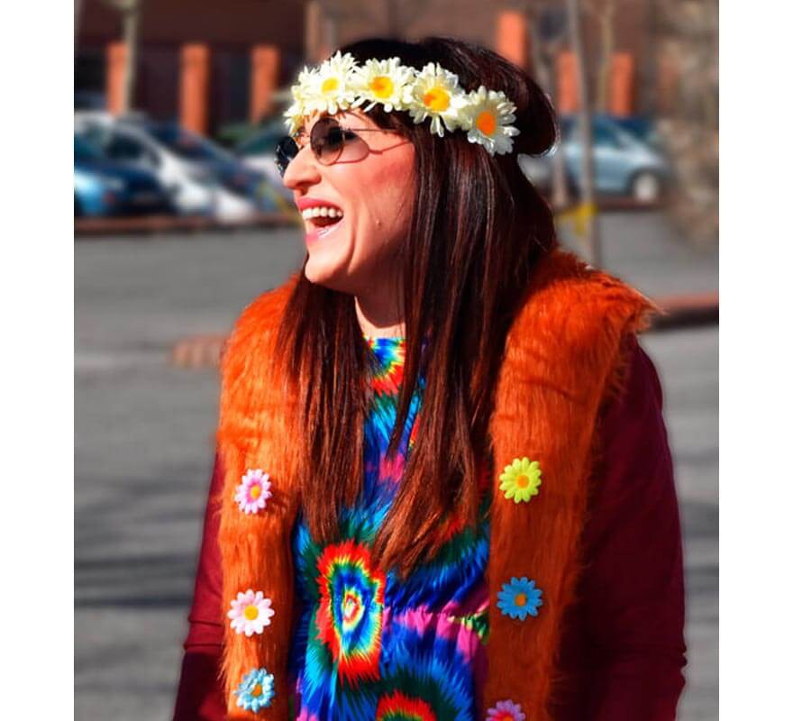 Granat Hippie Kostüm für Damen-B