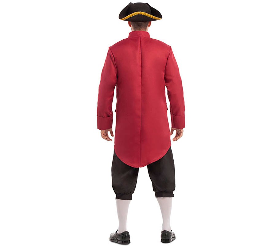 Colonial Man Kostüm rot und schwarz Herren-B