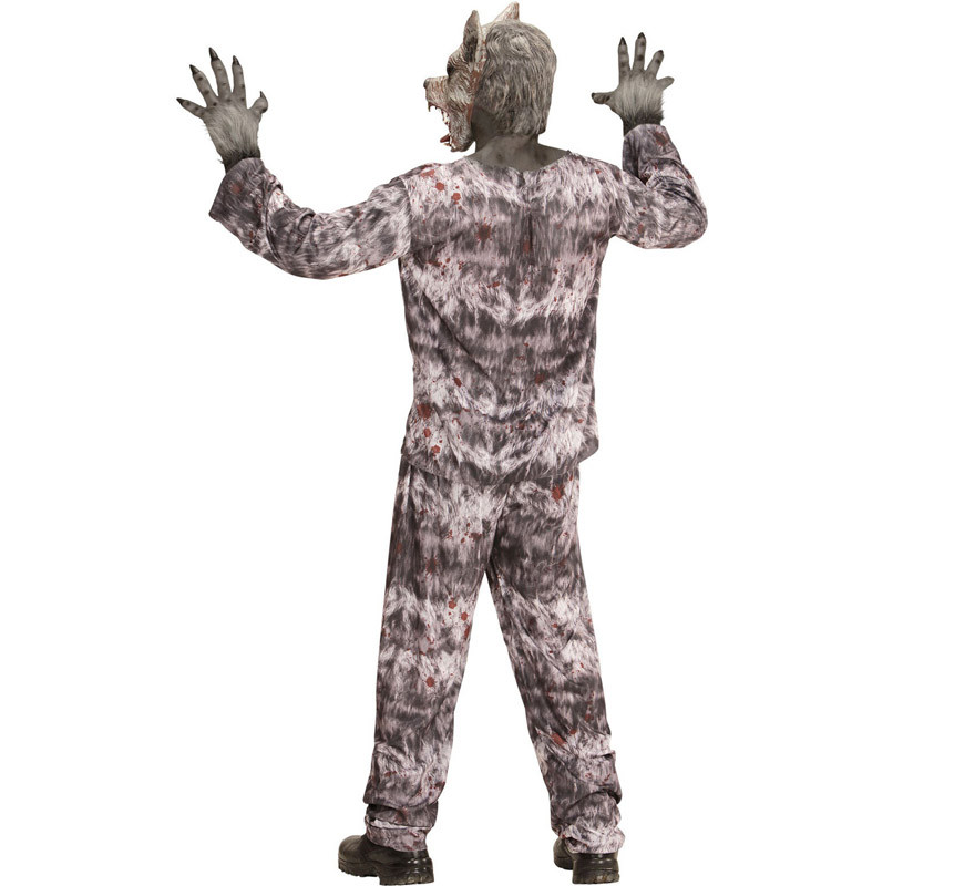 Masque Loup-Garou Réaliste + Gants Pattes - Costume Halloween Effrayant - Trous D'Aération, Réglable - Adulte