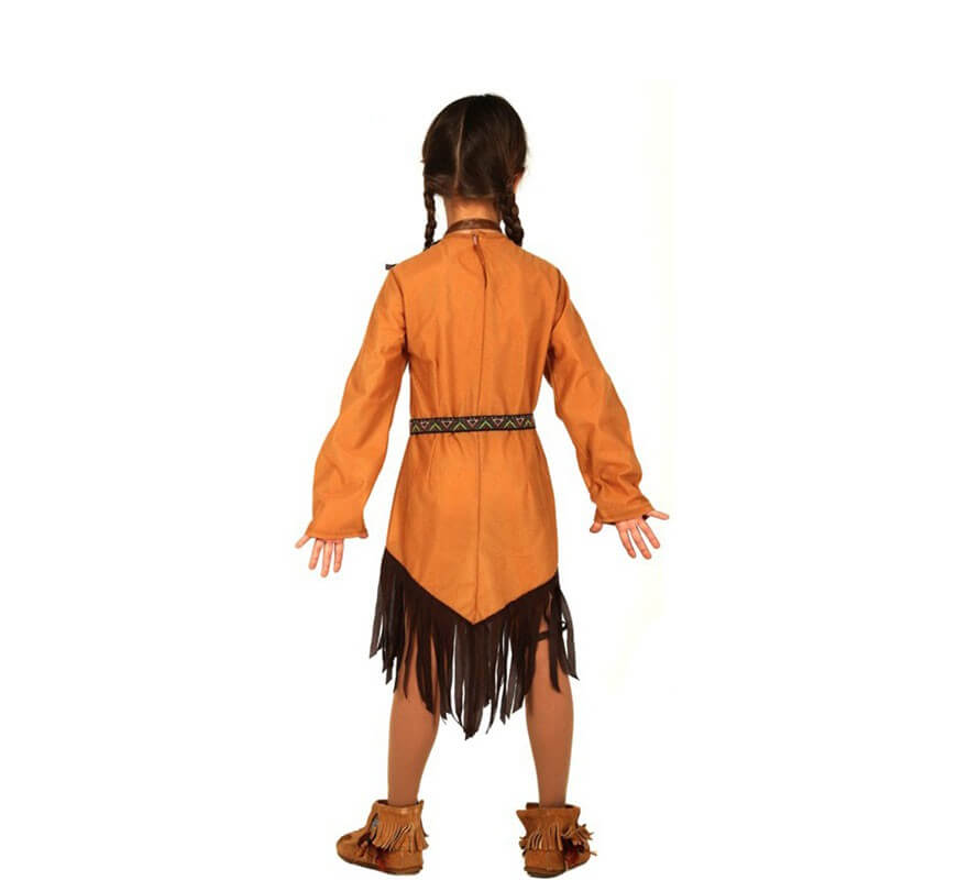 Costume da frange indiano marrone per bambina-B