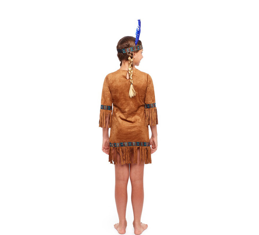 Braunes Indianerkostüm für ein Mädchen-B